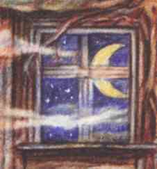 Wo der Mond wohnt - Ausschnitt aus der Zeichnung MONDHAUS von Gnter Karittke, Thurnau
